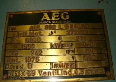 Alternador AC 1950KW 5KV Bombinat